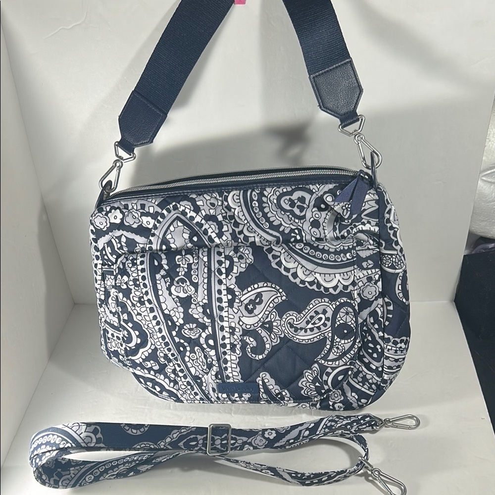 Vera Bradley navy blue/white nylon shoulder bag NWOT.